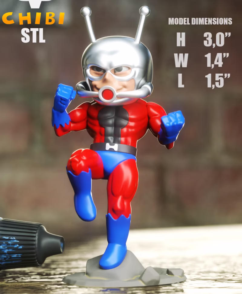 Ant Man Chibi 3D Model - STL File for 3D Printing